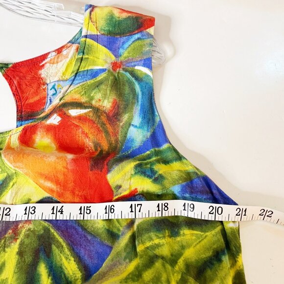 Jams World Fruit Cherry Hawaiian Floral Sundress Tropical Beach Resort M/L Rayon - Picture 6 of 8